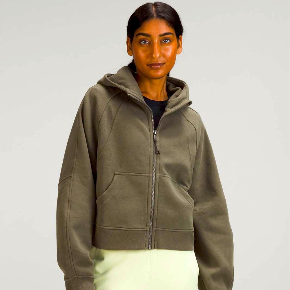 lululemon oversized scuba full zip army green